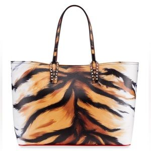Christian Louboutin Small Cabata Tiger Print Leather Tote Bag